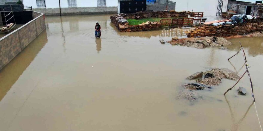 Adana’da yağmur mahalleyi sular altında bıraktı