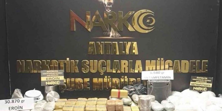 Antalya’da 30 kilogram eroin ele geçirildi