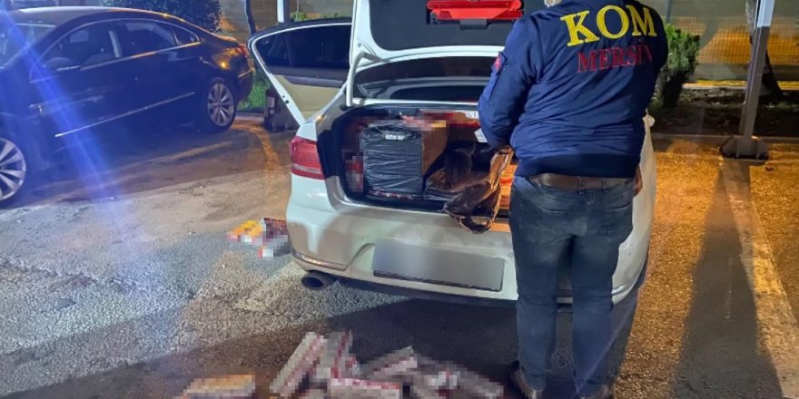 Mersin’de bir otomobilde 4 bin 530 paket kaçak sigara ele geçirildi