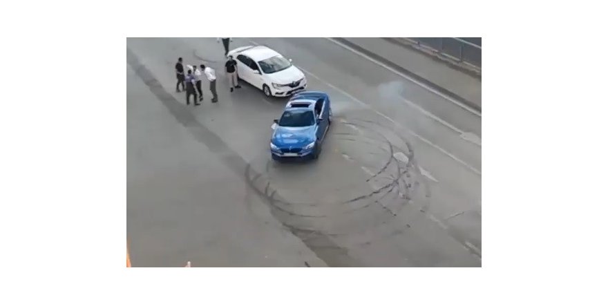 Düğün konvoyunda drift yaptılar