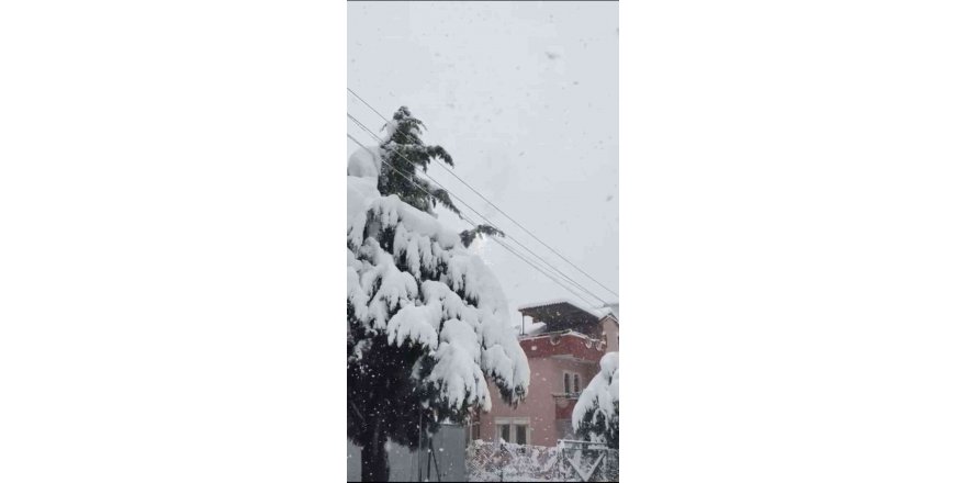 Yoğun kar yağışı sonrası elektrik tellerinin kopma anı böyle görüntülendi