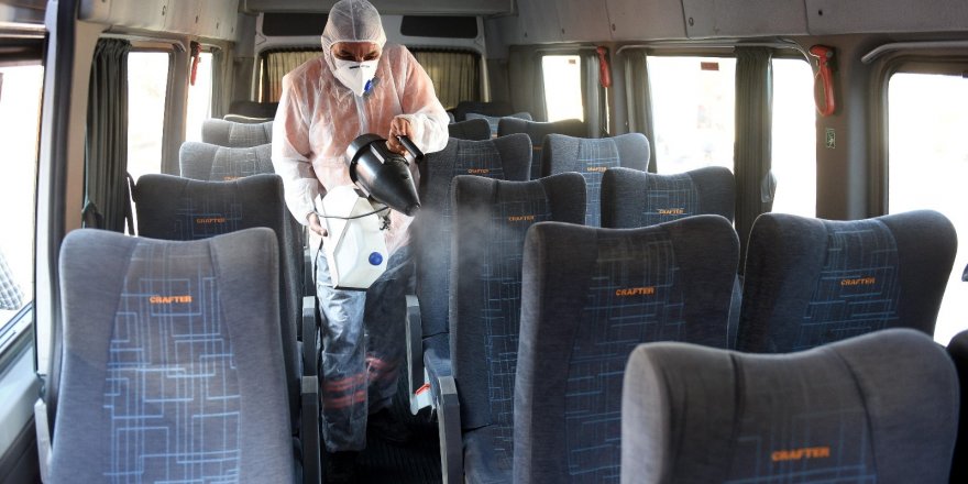 Servis ve taksilere ücretsiz dezenfekte