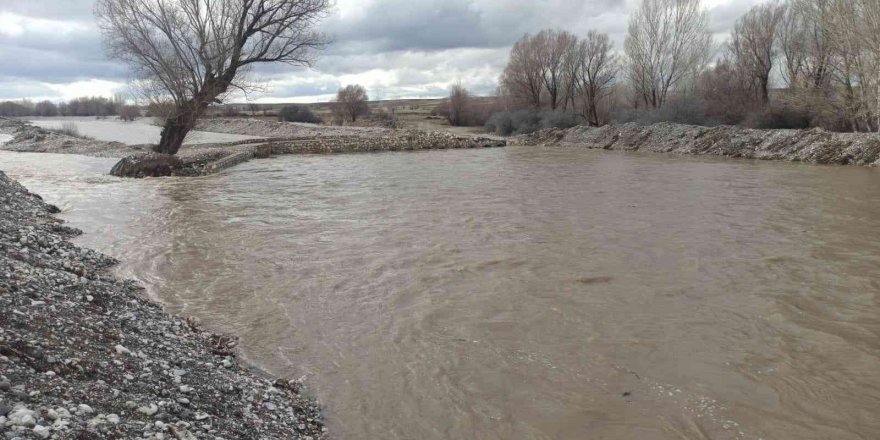 Eriyen karlar Söğütlü Çayı’nı coşturdu