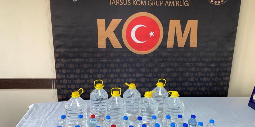 Mersin’de 50 litre sahte içki ele geçirildi