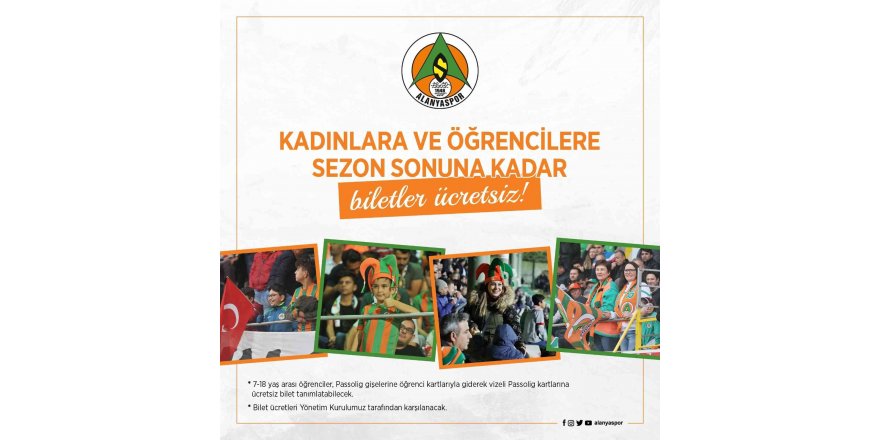 Alanyaspor maçları sezon sonuna kadar kadın ve çocuklara ücretsiz