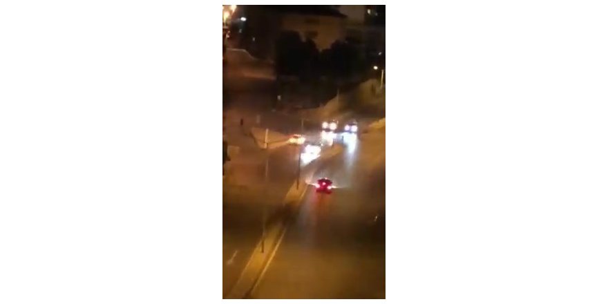 Pendik’te trafik magandasının drift yaptığı anlar kamerada