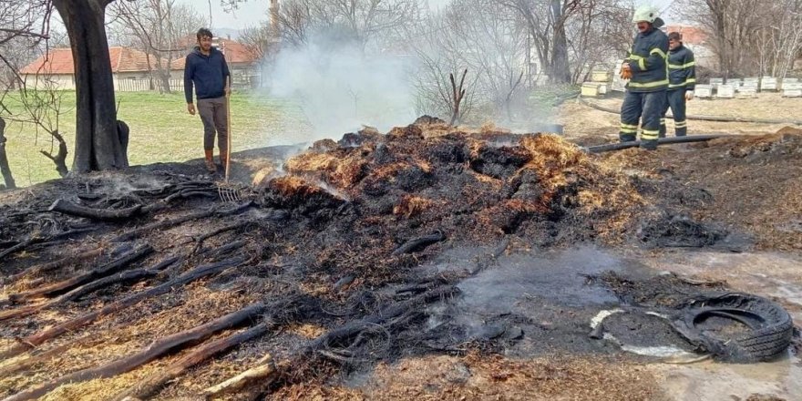 Tarlada çıkan yangın ekipler tarafından söndürüldü