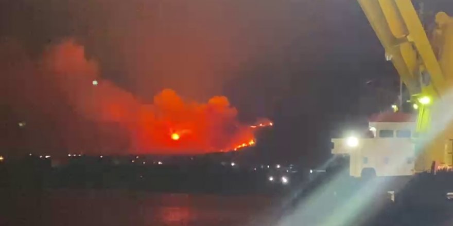 Hatay’daki orman yangınında yüksek gerilim hatları böyle patladı