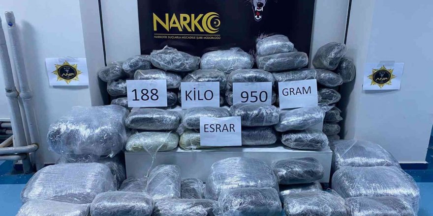 Adana’da 188 kilo esrar ele geçirildi