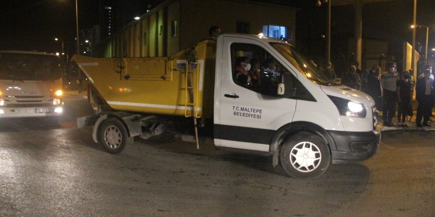 Maltepe sokaklarında ekipler sabahın ilk ışıklarına kadar çalıştı