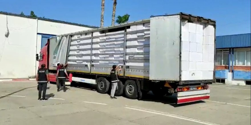 Mersin’de 18 milyon makaron ele geçirildi