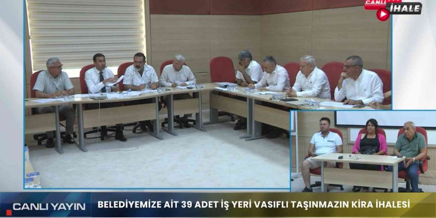 Tarsus Belediyesinin 39 iş yerinin kira ihalesi canlı yayınla yapıldı