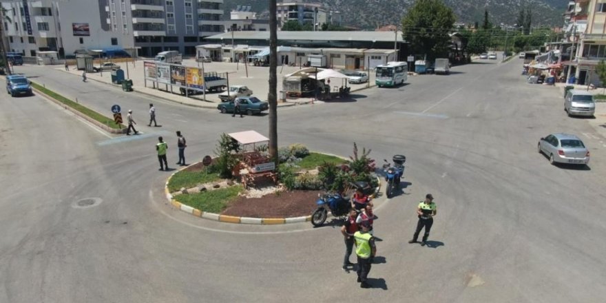 Antalya’da dron destekli motosiklet denetimi