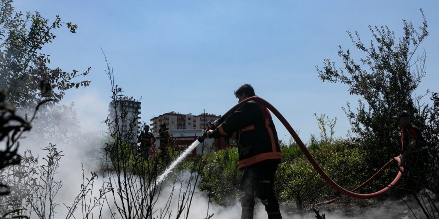 Otluk alanda çıkan yangın korkuttu