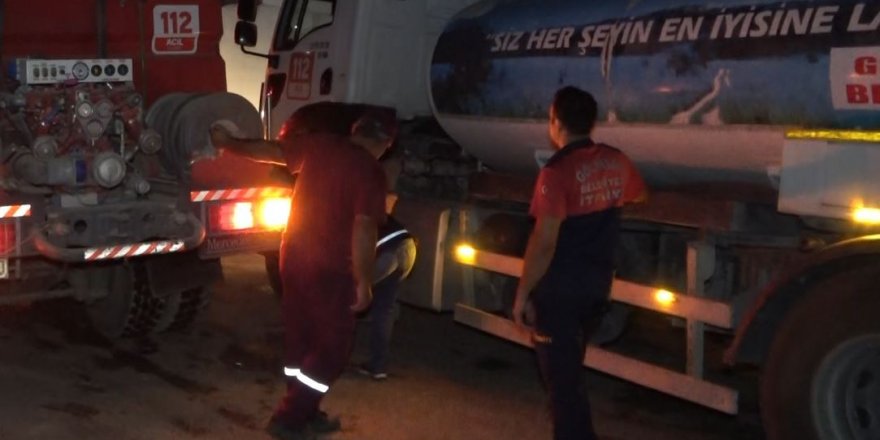 Burdur yangınında ekiplerin gece mesaisi