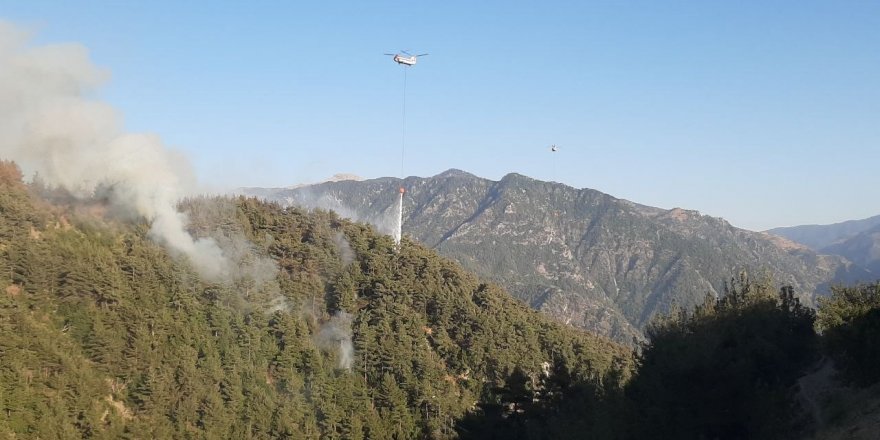 Kahramanmaraş’ta orman yangınına müdahale sürüyor