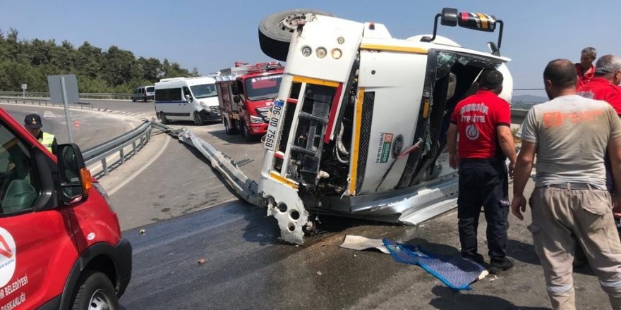 Mersin’de devrilen su tankerinin sürücüsü hayatını kaybetti