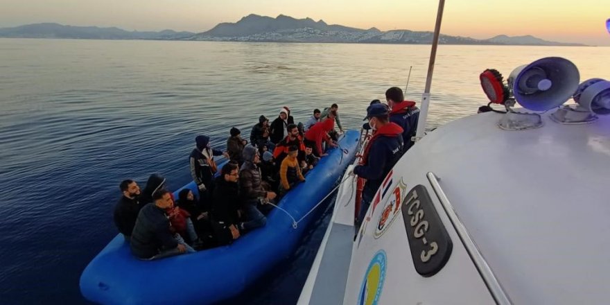 Bodrum açıklarında 65 kaçak göçmen kurtarıldı, 18 kaçak göçmen yakalandı