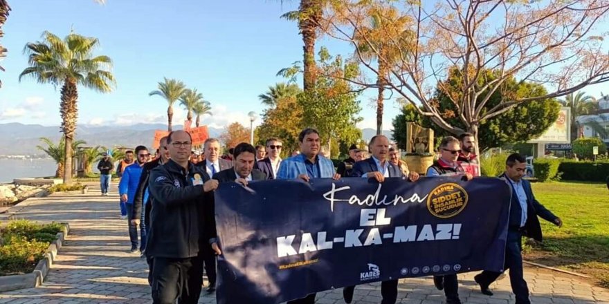Erkekler, kadına yönelik şiddete tepki için yürüdü