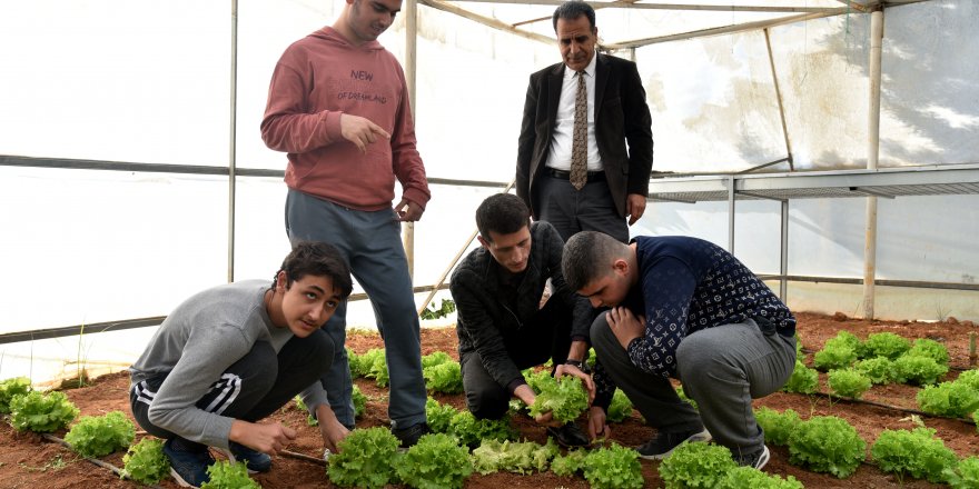 Özel öğrencilere okul bahçesinde doğayla iç içe eğitim