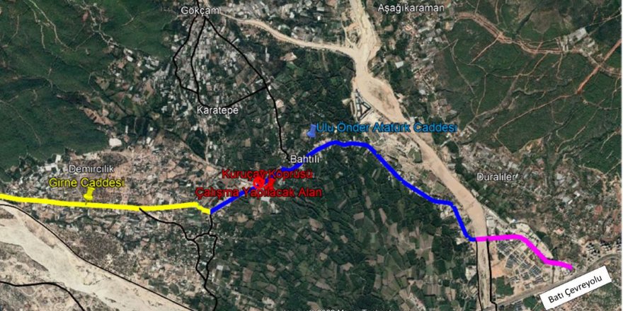 Bahtılı Kuruçay Köprüsü ve bağlantı yolları kısmi olarak trafiğe kapatılacak