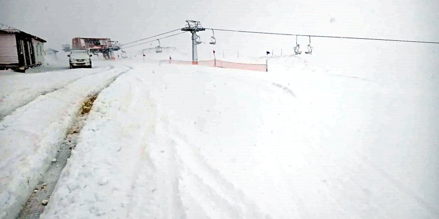Davraz'da kar sevinci