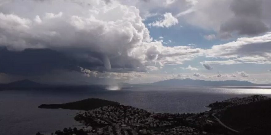 Bodrum'da hortum, dolu ve sağanak