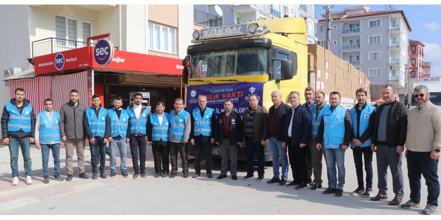 Burdur'dan deprem bölgesine gıda malzemesi