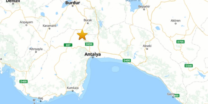 Antalya'da 4.1 büyüklüğünde deprem