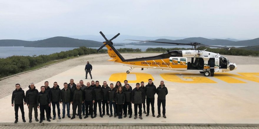 Muğla'da, yangın söndürme helikopteri Sikorsky T-70'den deneme uçuşu