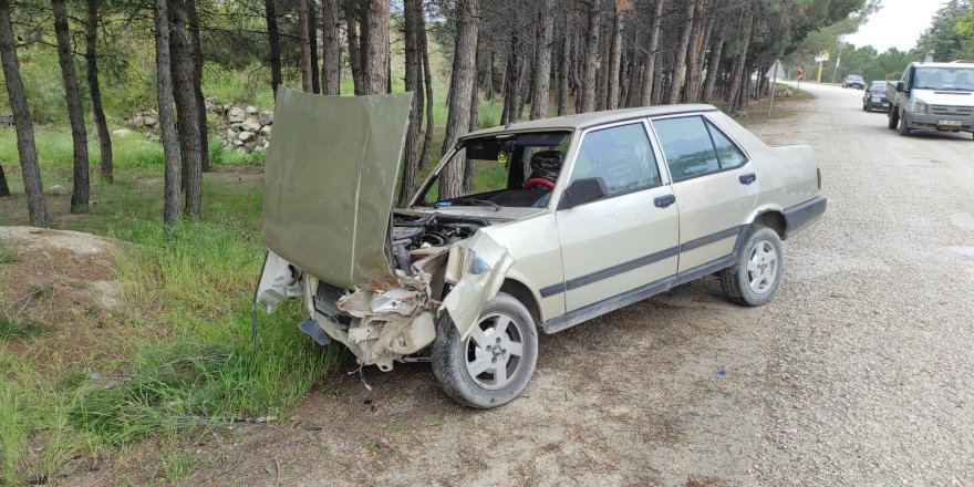 Otomobiliyle ağaca çarpan sürücü yaralandı