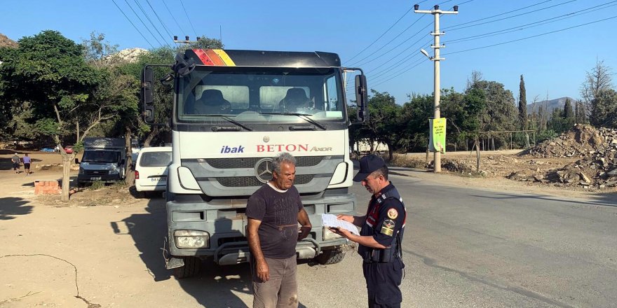 Bodrum'da hafriyat kamyonu ve beton mikserlerine ceza yağdı