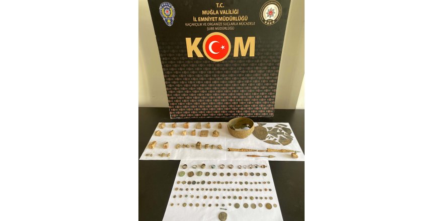 Muğla'da 132 parça tarihi eser ele geçirildi