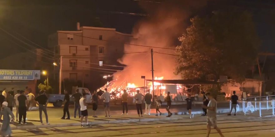 Antalya'da mermer atölyesinde yangın; 45 dakikada söndürüldü