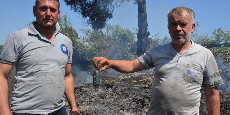 Sazlık yangını seralara sıçramadan söndürüldü