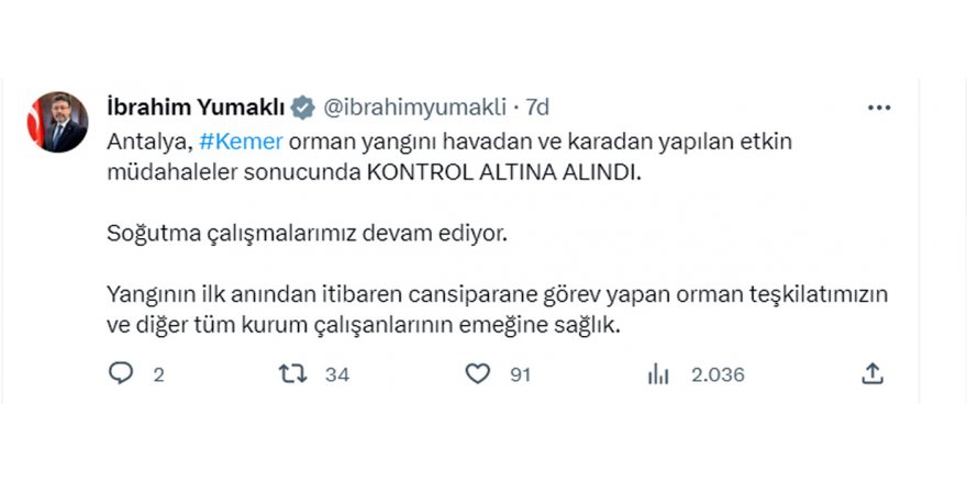 Kemer'deki orman yangını 5'inci günde kontrol altına alındı (2)