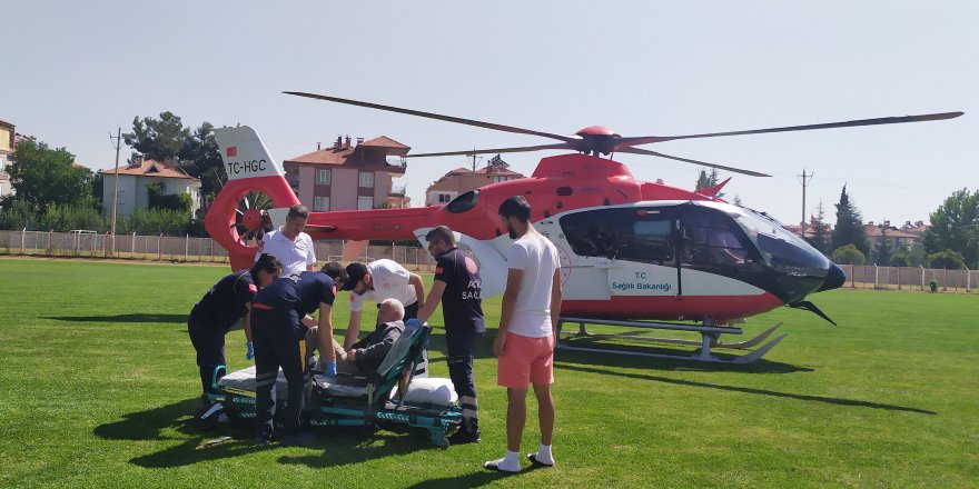 Kalp hastasına ambulans helikopter desteği