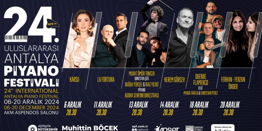 Müziğin kalbi Antalya’da atacak 24. Uluslararası Antalya Piyano Festivali başlıyor