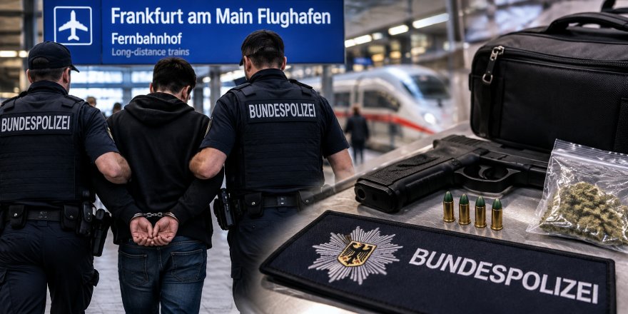 Frankfurt Havalimanı tren istasyonunda silah ve uyuşturucu ele geçirildi