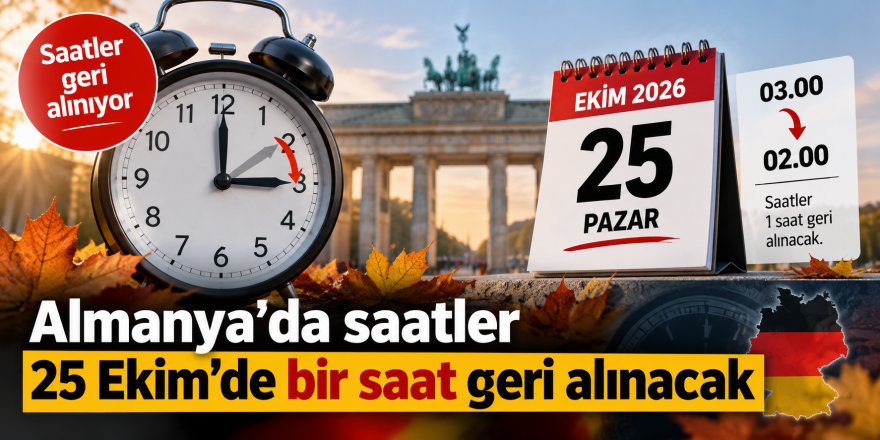 Almanya’da saatler 25 Ekim’de bir saat geri alınacak