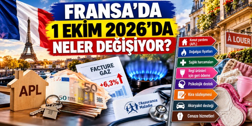 Fransa’da 1 Ekim 2026’da neler değişiyor? APL, doğalgaz ve sağlıkta yeni kurallar