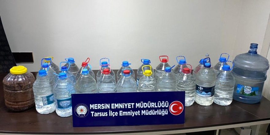 Tarsus’ta 120 litre sahte içki ele geçirildi