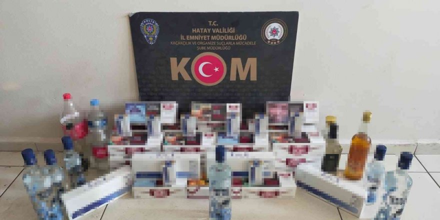 Hatay’da sahte içki ve kaçak sigara operasyonu