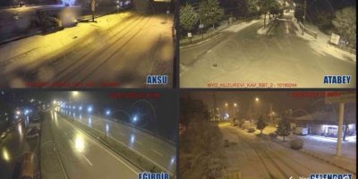 Isparta’da kar yağışı görüntüleri Kent Güvenlik Yönetim Sistemi kameralarından yayınladı