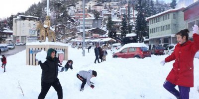 Mersinlilerin kar sevinci