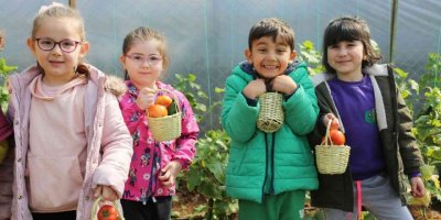 Minik ellerin ilk hasat sevinci