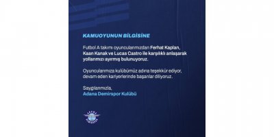 Adana Demirspor’da 3 ayrılık