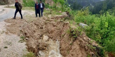 Düziçi’nde heyelan nedeniyle içme suyu boru hattı zarar gördü
