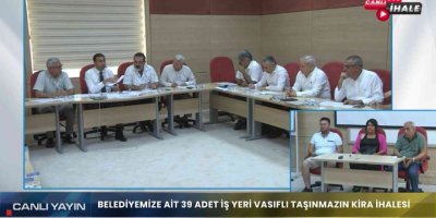 Tarsus Belediyesinin 39 iş yerinin kira ihalesi canlı yayınla yapıldı