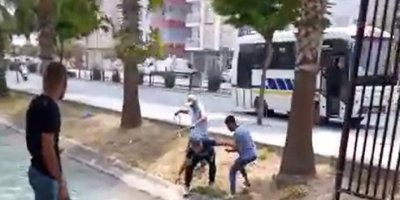 Suya düşen köpeği kurtarmak isteyen gençlerin zor sınavı